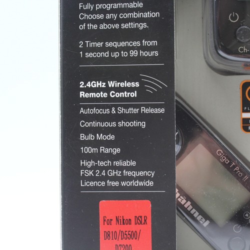 Hähnel Giga T Pro II 2.4Ghz Wireless Timer Remote for Nikon D810 D5500 D7200 - Picture 3 of 5