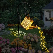 Watering can lights solar powered outdoor garden