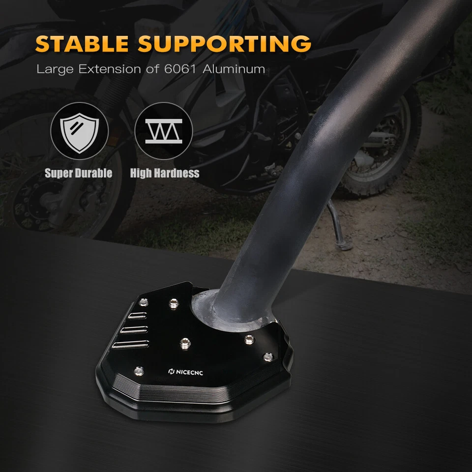 NICECNC Anodisation Béquille latérale élargie pour Kawasaki KLR650 2008-2018 - Photo 2/4