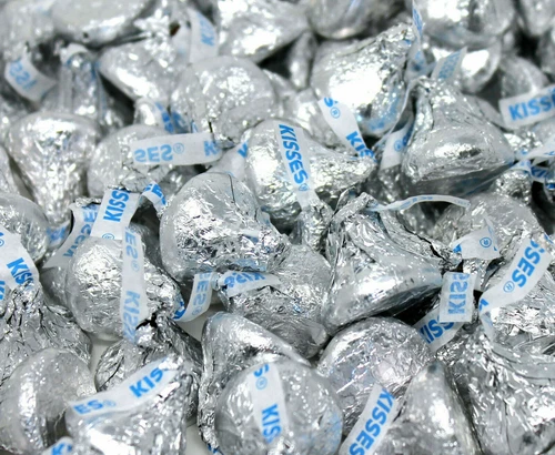 Hershey's Kisses Silver Foils Milk Chocolate Candy BULK CANDY- 1/2 POUND