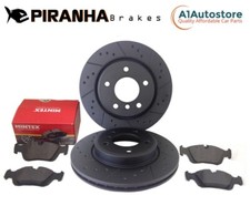 M-Class ML55 AMG W163 00-05 Front Brake Discs Pads Coated Black Dimpled Grooved