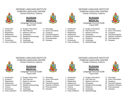 Defense Language Institute DLI MEDICAL RUSSIAN Text & 600+ MP3 Audio CD