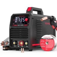 135Amp 110V Flux Core MIG/Lift TIG/Stick 3-in-1 Welding Machine IGBT Inverter
