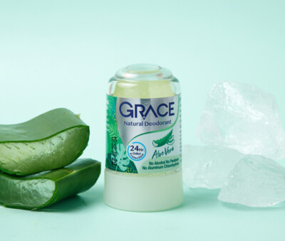 3 x 70g. GRACE NATURAL CRYSTAL DEODORANT ALOE VERA EXTRACT ALUM ROLL ON 24  HR. | eBay