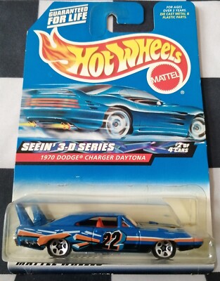 2000 Hot Wheels 1970 Dodge Charger Daytona Seein'3-D Series Long Card Col No 010