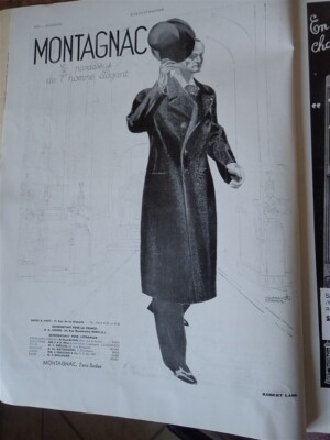 MONTAGNAC Mantel + SALF Mantel Imper Reklame Papier ILLUSTRATION 1931 eb