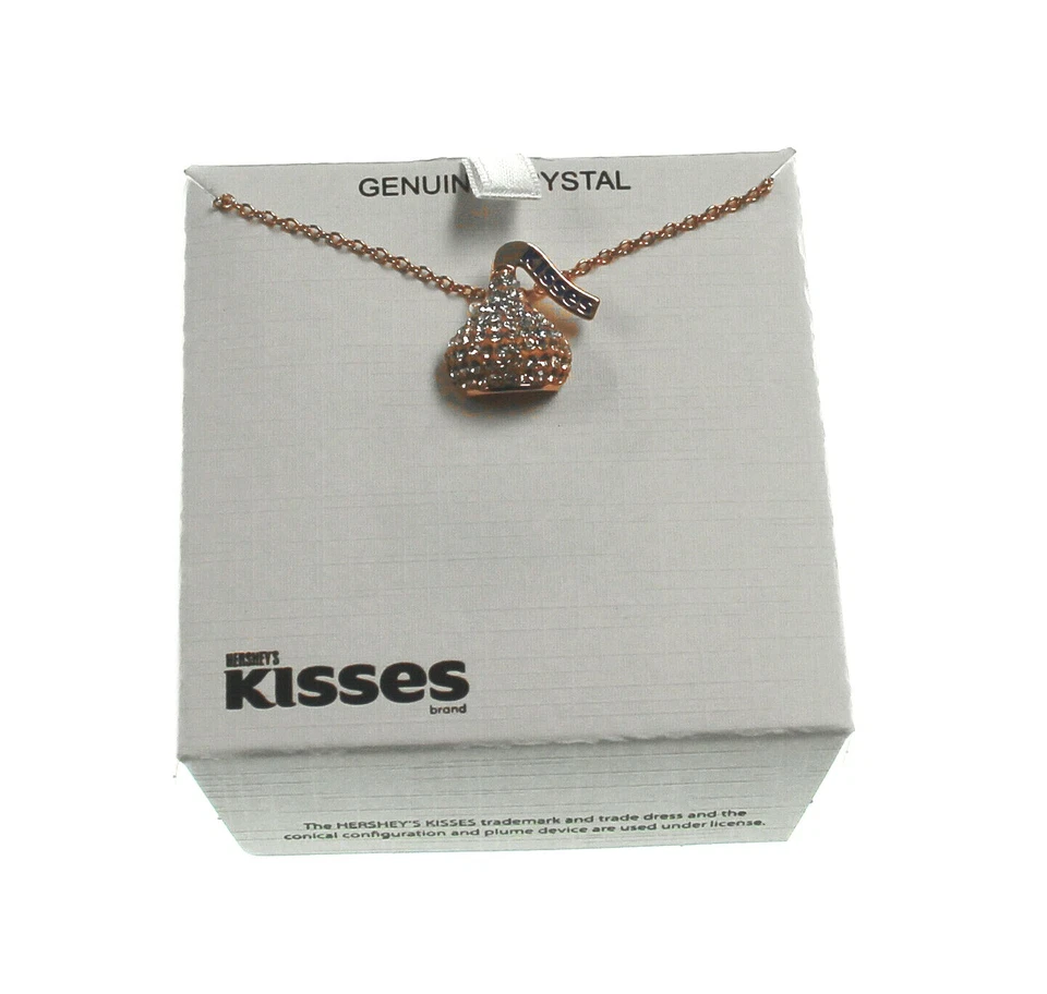 NWT - HERSHEY'S KISSES Ladies ROSE GOLD Plated CRYSTAL PENDANT NECKLACE - Image 2 of 4