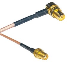 RG316 RP-SMA FEMALE ANGLE to SMA FEMALE RF Cable Rapid-SHIP LOT
