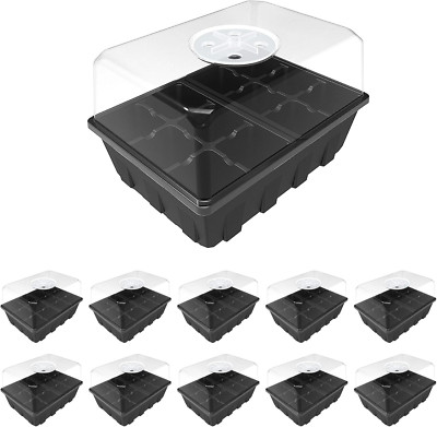 10 Pack Seed Starting Tray, Plant Germination Trays, Seed Starter Kit with Adjus