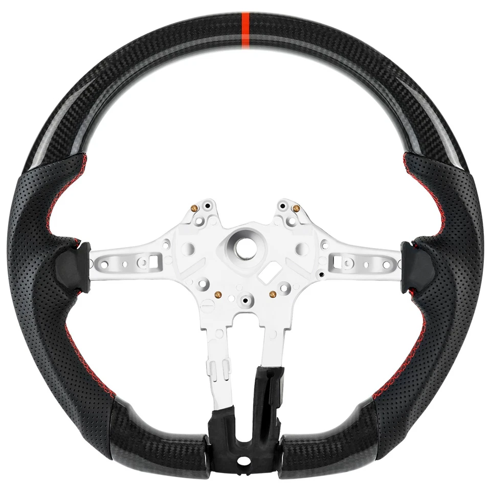 Спортивный руль из настоящего углеродного волокна для BMW M5/M6/M8/F10/F90/F06/F12 Classic - Изображение 3 из 4