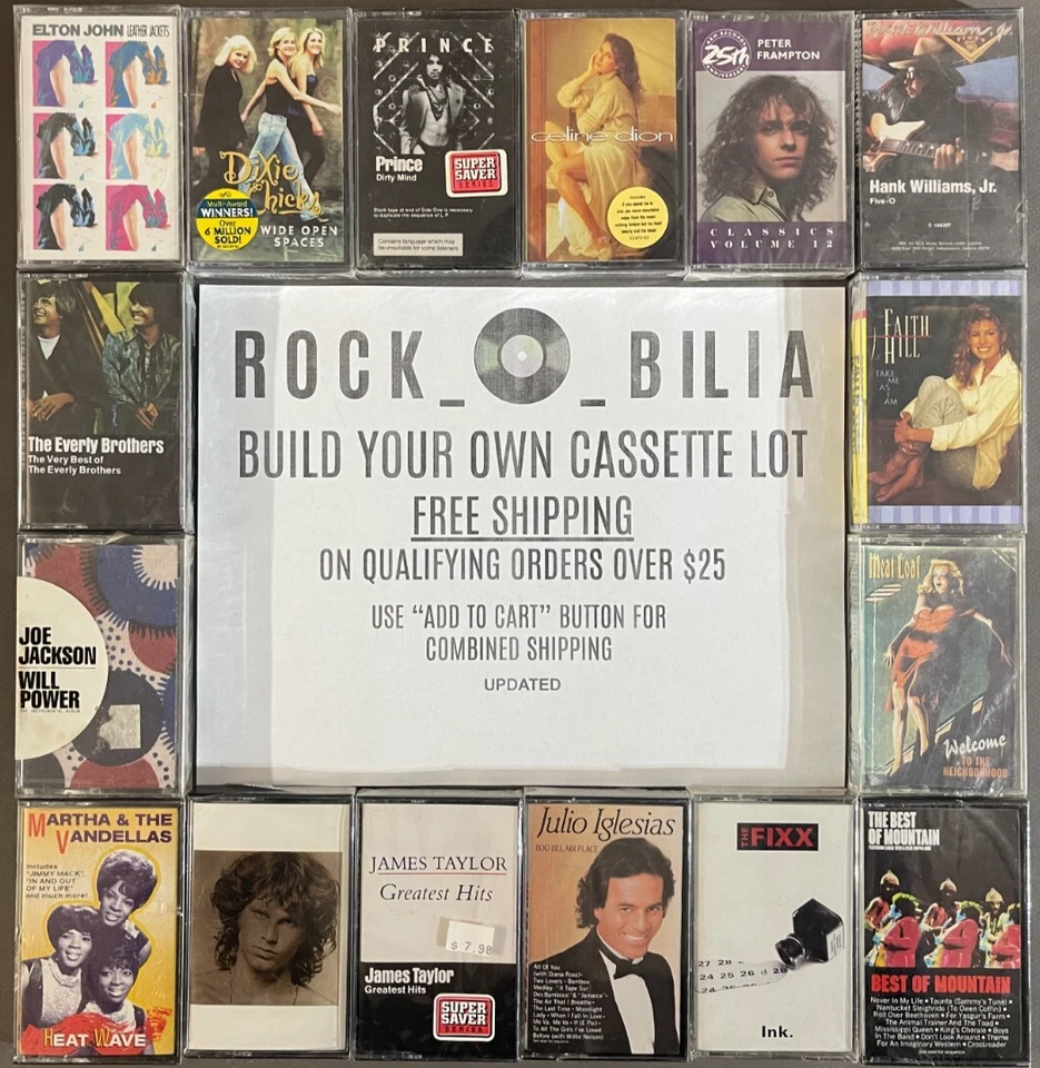 NEW SEALED ROCK POP R&B BUY $25 FREE SHIP BUILD YOUR CASSETTE TAPE LOT B - Image 2 of 4