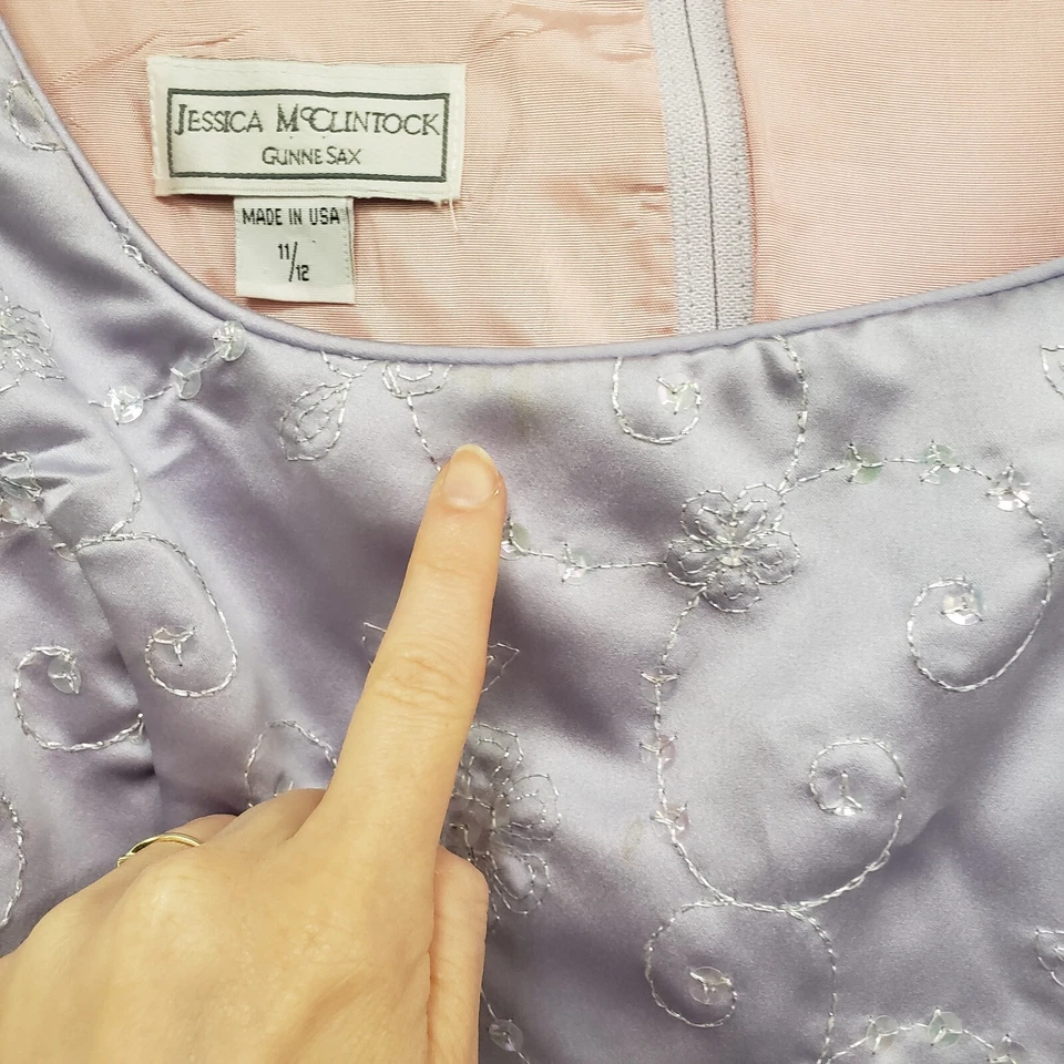 Jessica McClintock 女式亮片正式仙女长裙 12 码紫色活动 — 第 4/4 张图片