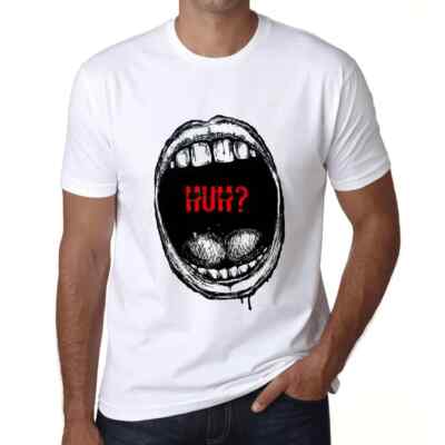 Herren Grafik T-Shirt Mündliche Ausdrücke was?   Mouth Expressions Huh?