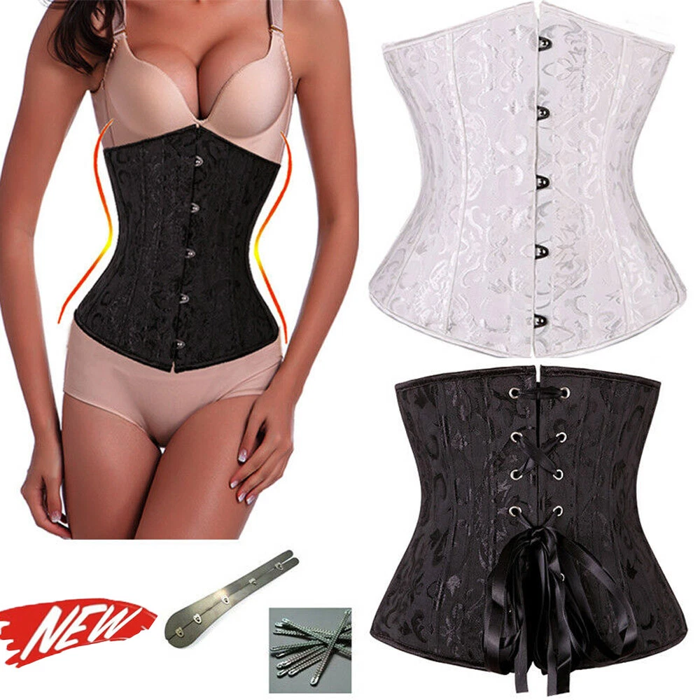 Women's 24- Steel Boned Tight Lace Up Underbust Waist Training Corset  Trainer