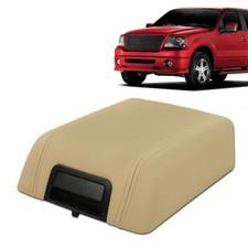 Fit For 2004-2008 Ford F-150 Beige Vinyl Center Console Arm Rest Lid Cover Pad