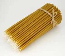 100% Pure Beeswax Taper Church Candles Orthodox Natural Honey Scent 200 pcs 11"
