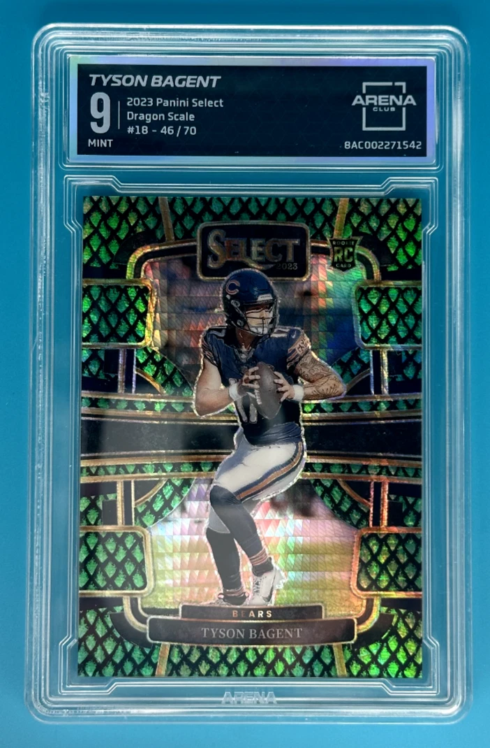 Tyson Bagent (RC, 46/70) 2023 Panini Select Dragon Scale #18 ArenaClub 9