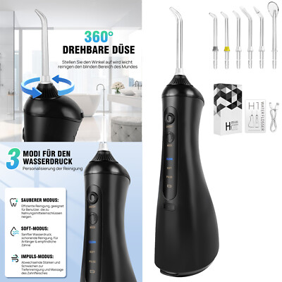 Munddusche Kabellos 320ml Wasser Flosser 3 Modi 6 Düsen Oral Irrigator Dental