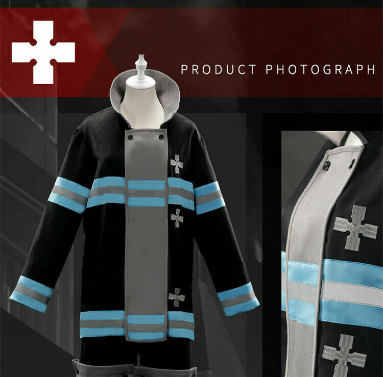 Anime Fire Force No Shouboutai Fire Soldier Cosplay Costume Uniform Set