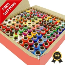 Polyester Thread Assorted Color Spool Spun Sewing Supplies Quilting 100 Pcs Set