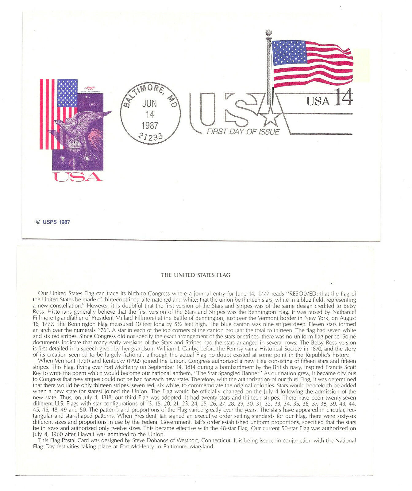 UX117 Finally popular brand security 14c Flag FDC Artmaster