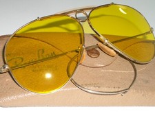 1950's VINTAGE B L RAY-BAN 12K GF KALICHROME 8mm BULLET HOLE SHOOTING SUNGLASSES