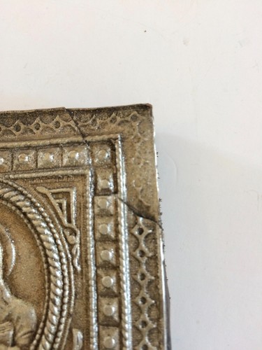 RUSSIAN RELIGIOUS ICON OF CHRIST & THE FOUR EVANGELISTS. SILVER PLATED. - Picture 8 of 10