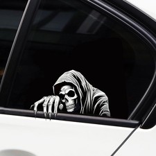 Halloween Car Sicker Peeking Decal for Car Window Bumper Color: Horror Skull