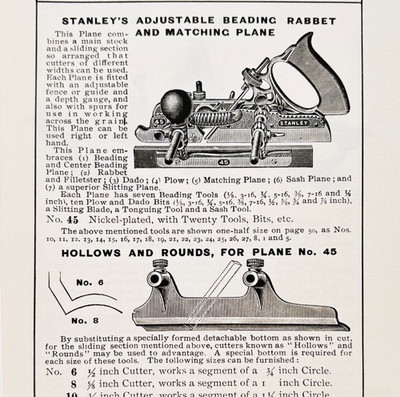 1900 Stanley Tools Rabbet Plane Advertisement Victorian Wood Engraving F17F
