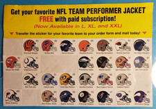 NFL TEAM HELMET STICKERS / DECALS by SPORTS ILLUSTRATED "FREE WITH SUBSCRIPTION"