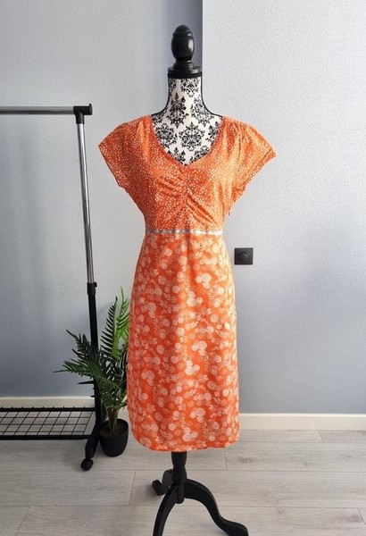 Women Boden Dress Orange Cotton 44 / XXL / 52