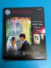 HP High Gloss Inkjet Premium Plus Photo Paper 25 Sheets 8.5" x 11"