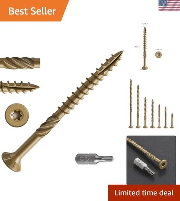137-Piece 3'' Rust Resistant Bronze Deck Screws - T25 Star Drive, Epoxy Coated