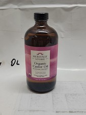 Heritage Store Organic Castor Oil 16 fl oz 480 ml Cruelty-Free, Exp 4/2027