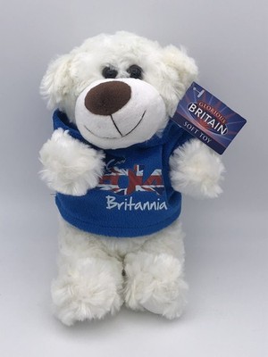 Cool Britannia White Teddy Bear Glorious Britain  2014 26cm plush BNWT