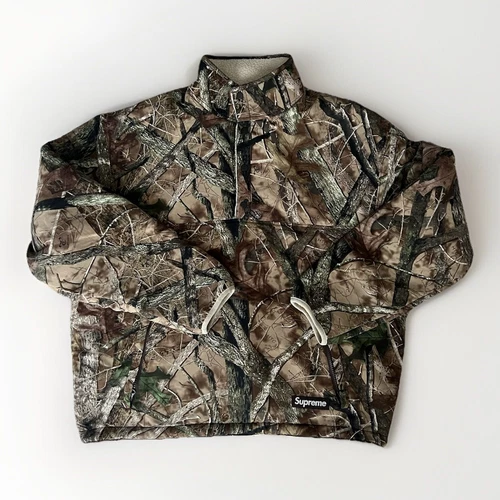 Supreme Polartec Shearling Pullover Reversibile Autunno Mimetico Crema FW24 Taglia S