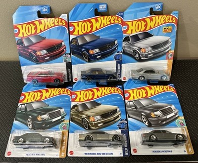 Hot Wheels '89 Mercedes-Benz 560 SEC AMG & 500E BLUE, GREY, RED, GRN Lot Of 6  