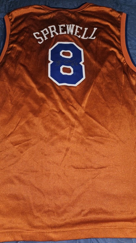 Latrell Spreewell Signed Autograph New York Knicks Jersey