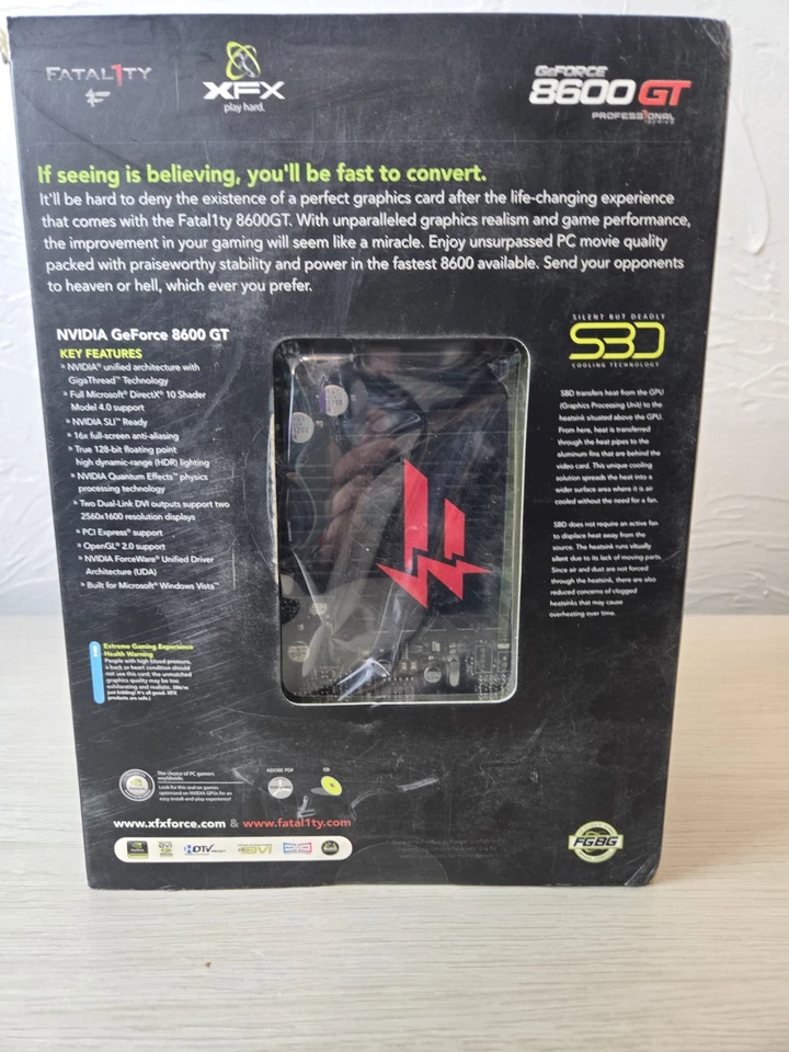 SEALED Vintage Fatal1ty GeForce 8600 GT Graphics Card Profess1onal Series 256MB - Image 3 of 4