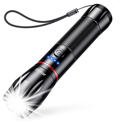 Blukar LED Flashlight Rechargeable 2000 Lumens Extremely Bright Zoomable with 5