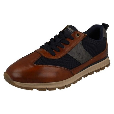 Herren Rieker 'B0507' Freizeit Leder & Stoff Schnürschuhe Sneaker Schuhe - Weite