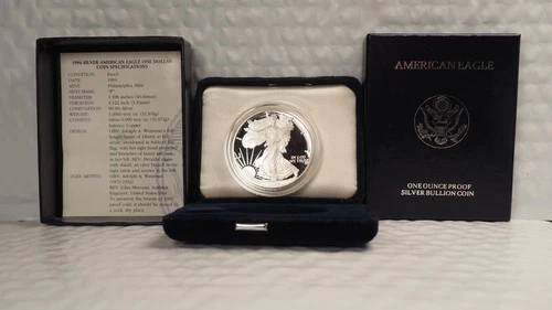 1994-P $1 AMERICAN SILVER PROOF EAGLE w/OGP & COA - FREE SHIPPING!