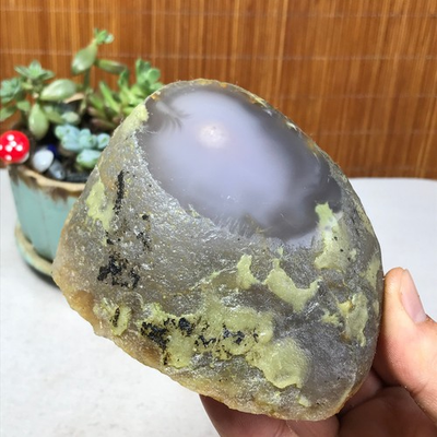 #ad 497g Natural Enhydro Mobile water bladder agate chalcedony moving Specimen A5535 $60.90