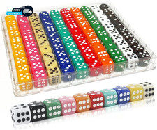 100 Pieces 16MM Dice Set 6 Sided Standard Colored Dices with Portable Plastic