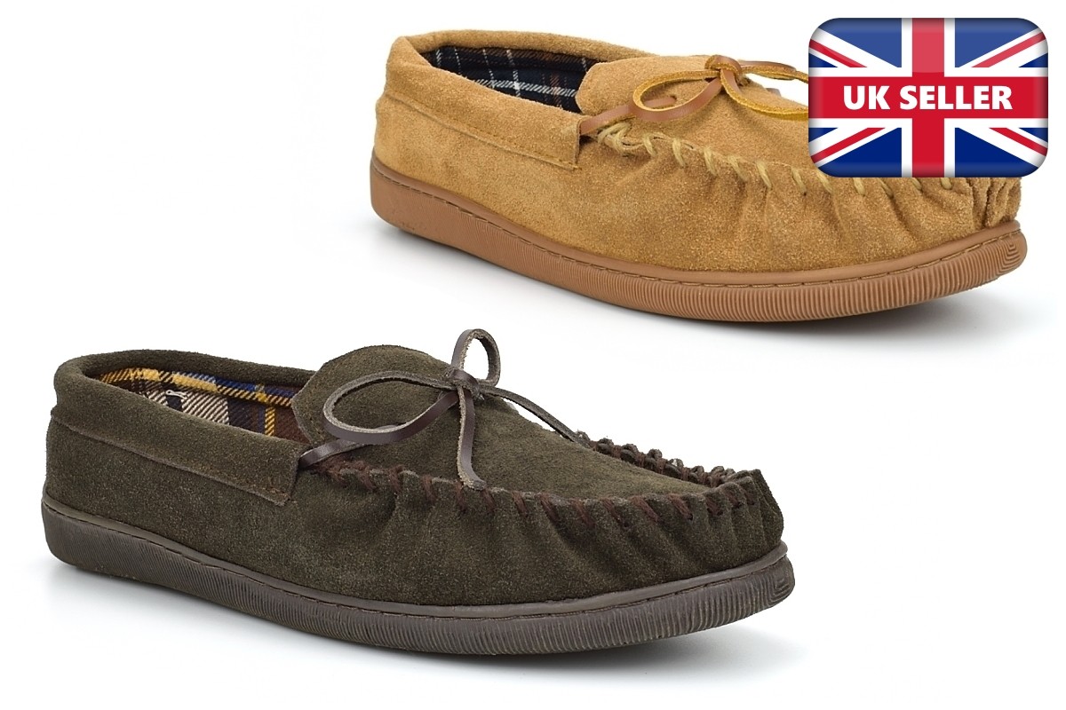 SAOLA Pantofole mocassino da uomo in pelle scamosciata pantofole in vera pelle scamosciata suola in gomma scamosciata taglia