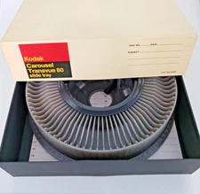 Kodak Carousel Transvue 80 Slide Tray (five) (black or gray), Original Box