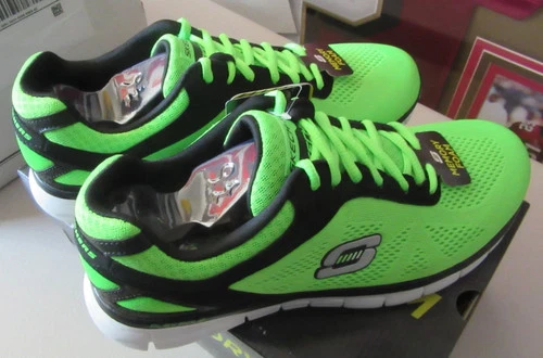 Skechers Mens 51187 Sneaker Synergy Power Shield Lime / Black US 9.5 New in Box