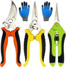 Pruning Shears, 4 Pack Garden Shears with Gardening Gloves, Clippers Handheld, S