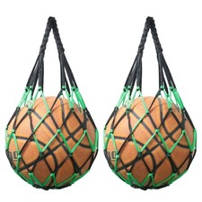 SJZBIN Net Bag 2PCS Black Green Nylon Single Ball Mesh One Size, green