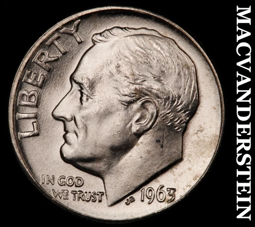 1963-D Silver Roosevelt Dime-Choice Gem BU Lustrous No Reserve #i6657